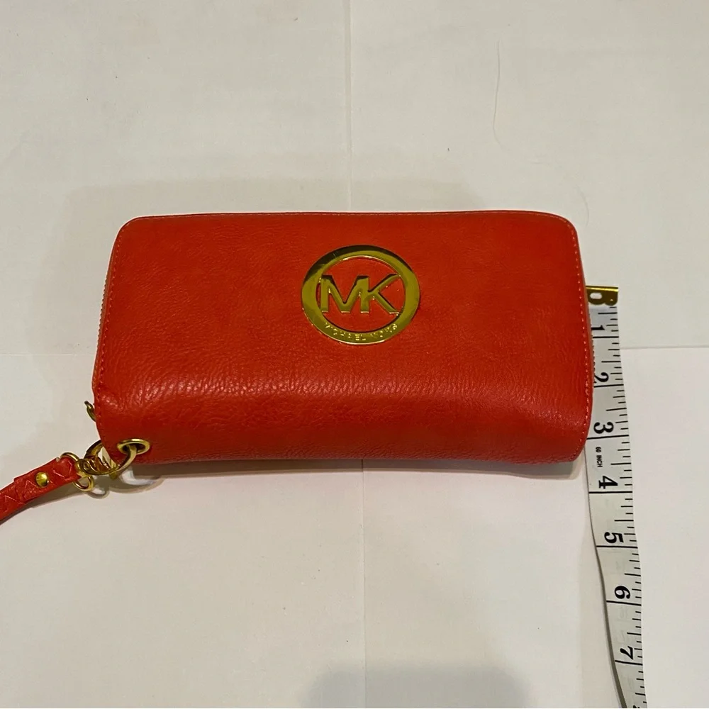 Michael Kors Coral Wristlet with Gold Accents